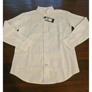 Tommy Hilfiger Boys White Long Sleeve Button Down Oxford Shirt Size 14 NWT